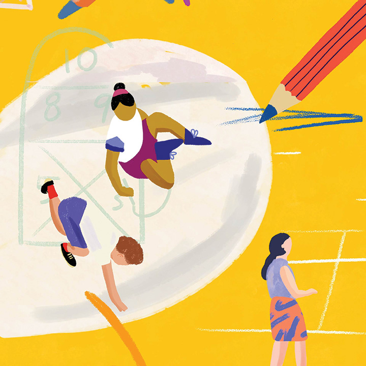 School children playing.