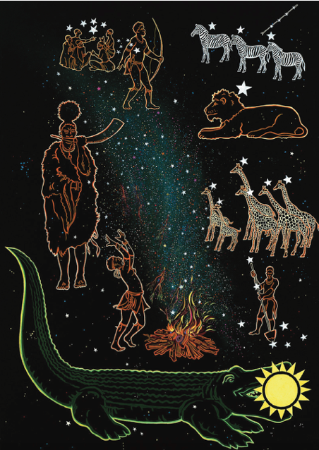 Artwork created by South African Astronomical Observatory, based on stories about stars told by Southern African people