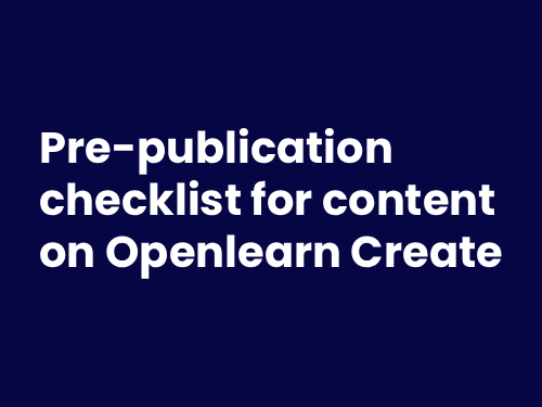 Pre-publication checklist for content on OLC
