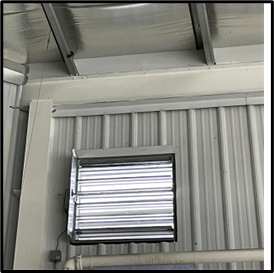 Make-up louvre in ice arena