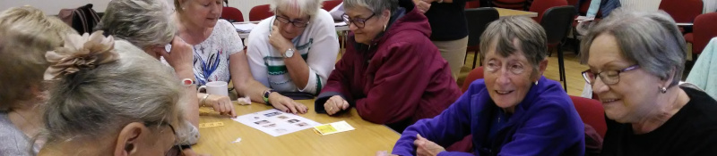 women learning in a class
