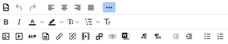 A screenshot of the tools available in the TinyMCE editor.