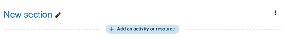 A screenshot of a new section on a course homepage.
