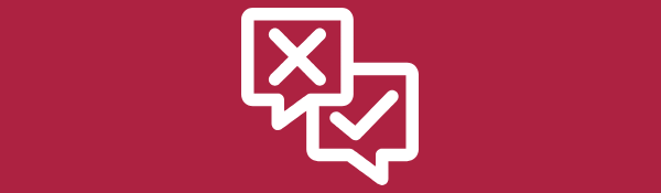 a cross and tick icon for the debate